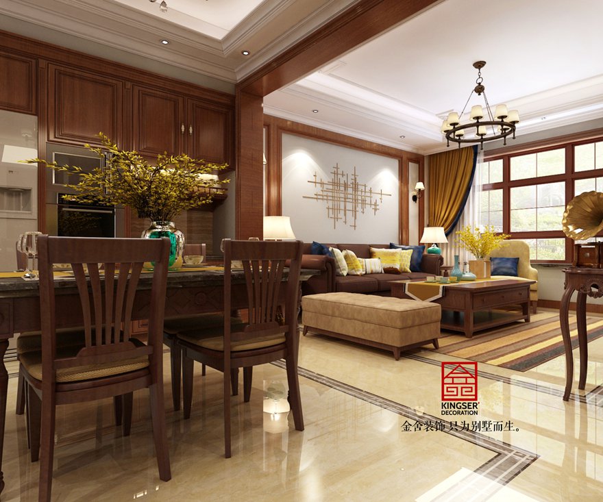 西山林語190平米美式風格裝修效果圖