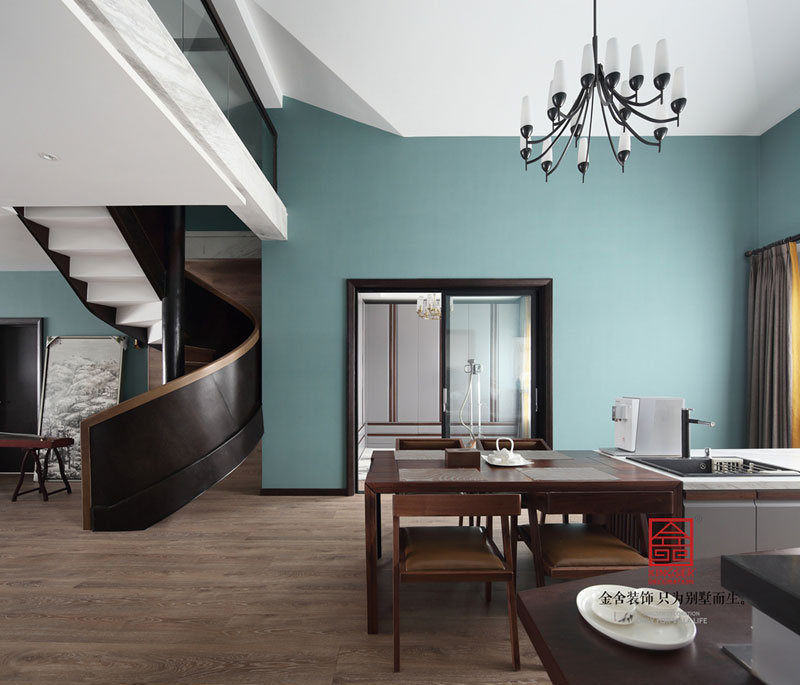 御河上院220平米裝修-輕奢風格-餐廳