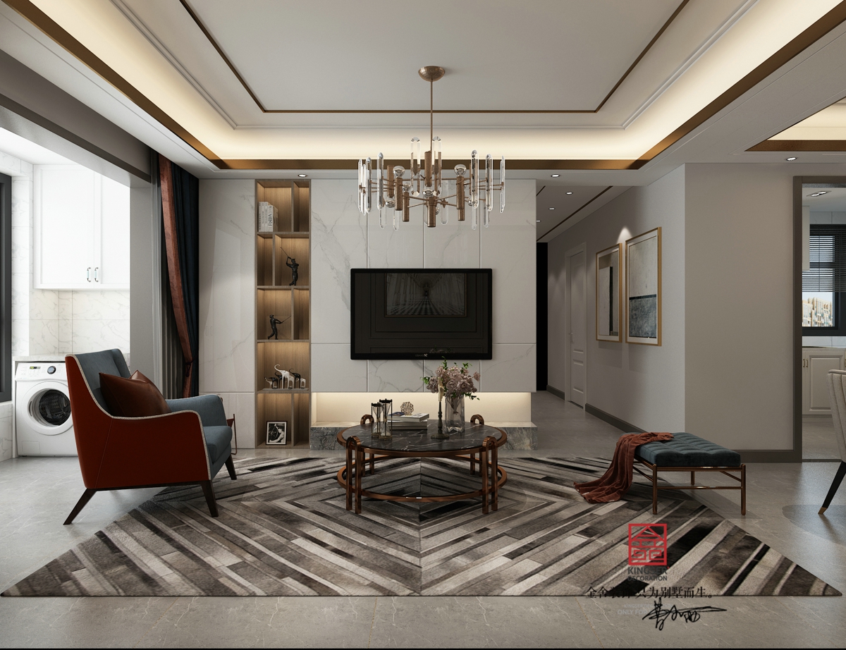 融創中心125平米輕奢風格裝修效果圖