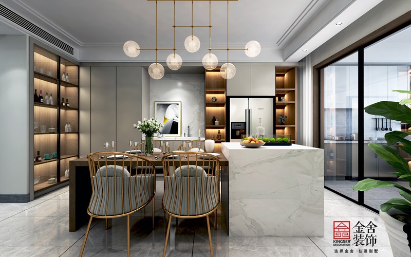 大者四期160平米輕奢風格裝修-餐廳