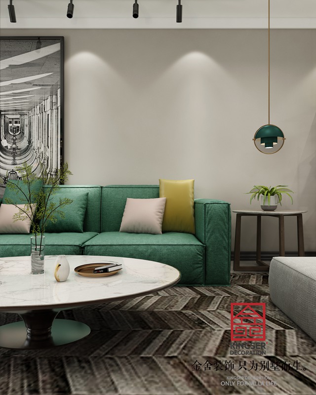 翰林甲第127平現代簡約裝修案例-客廳