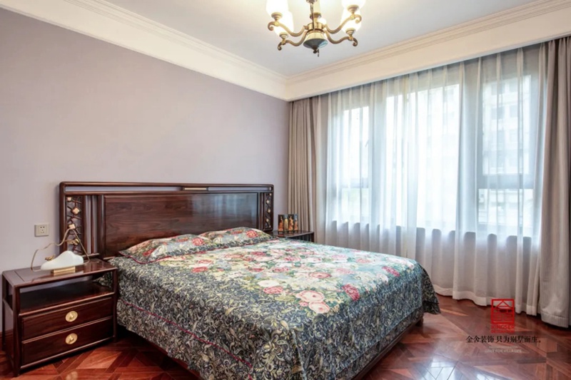 天山國賓壹號188平米裝修-中式風格-臥室