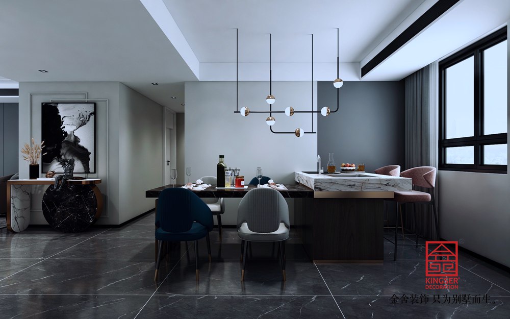 尚賓城173平米現代簡約裝修效果圖