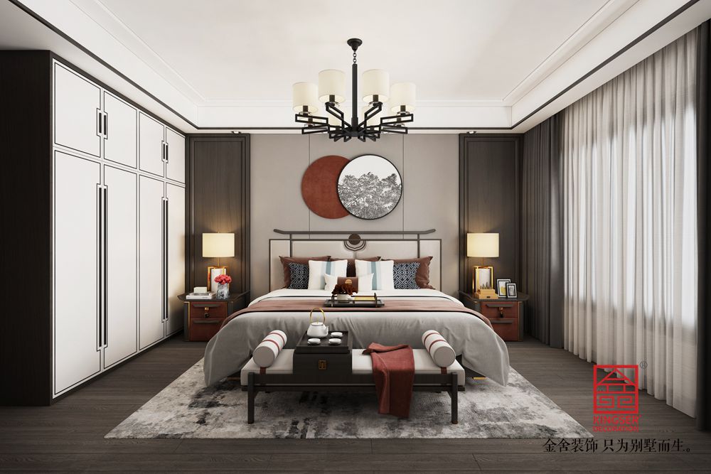 東城國(guó)際140平新中式風(fēng)格裝修-臥室