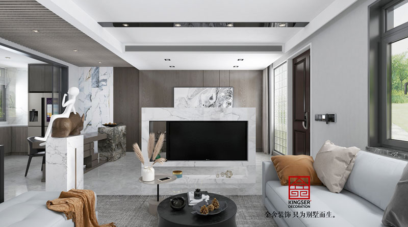 中央云著264平現代風格效果圖-客廳