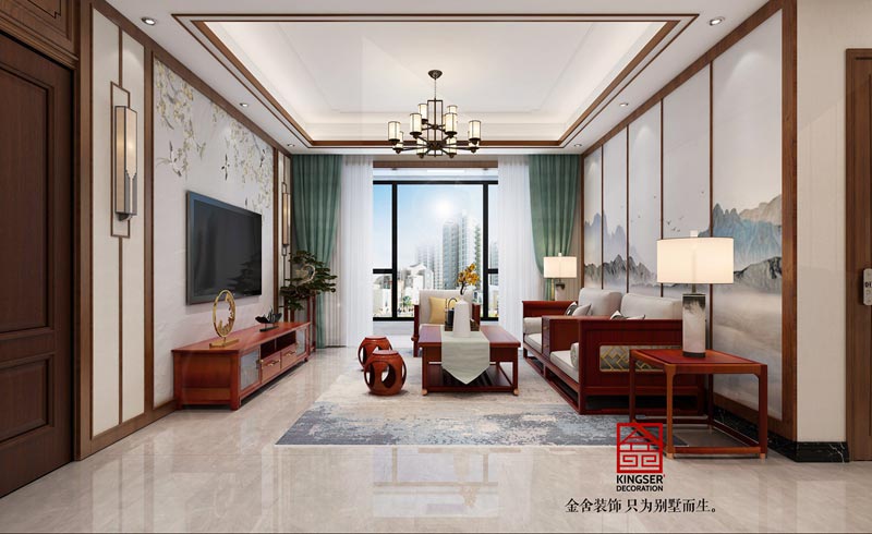 融創中心裝修125平米新中式風格效果圖