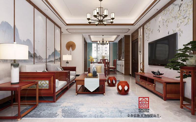 融創中心新中式裝修效果圖-客餐廳