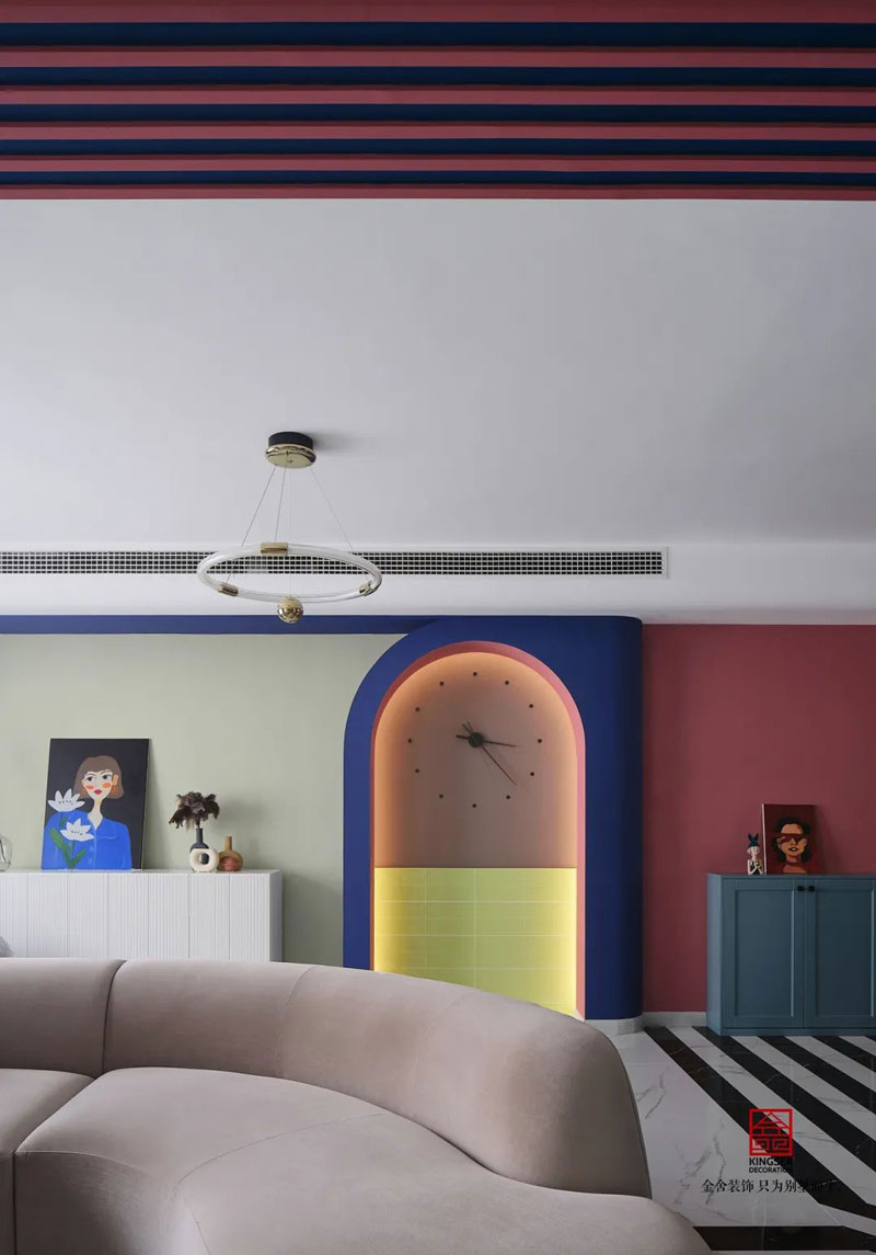 秀水名邸120㎡孟菲斯風格裝修設計