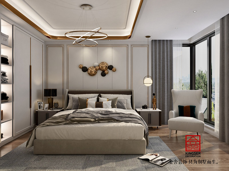 融創中心輕奢風格臥室效果圖