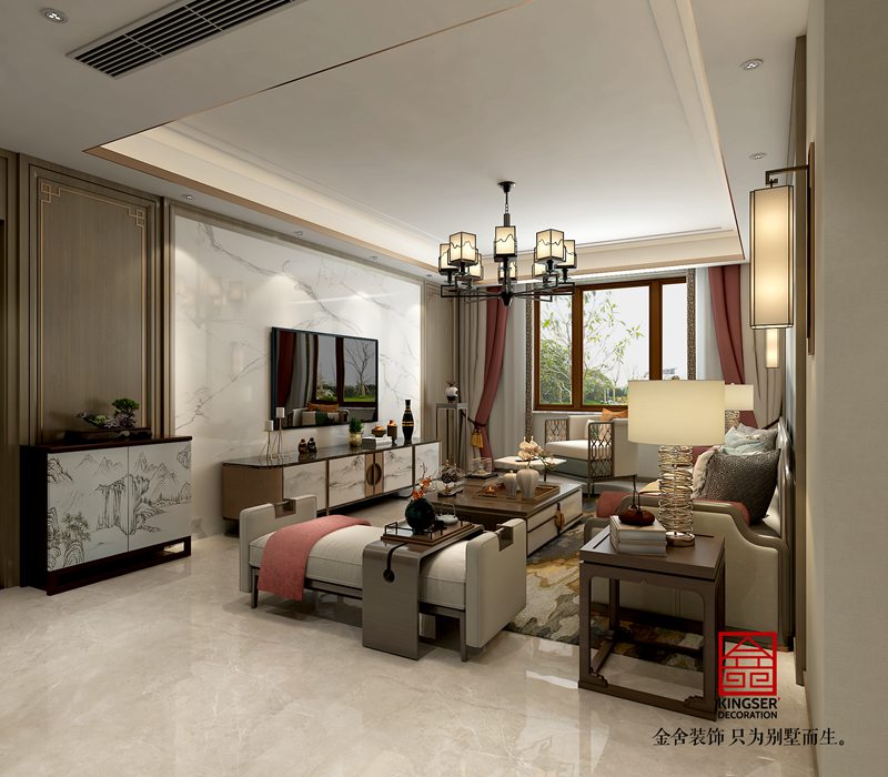 明靖莊園140平米新中式裝修設計